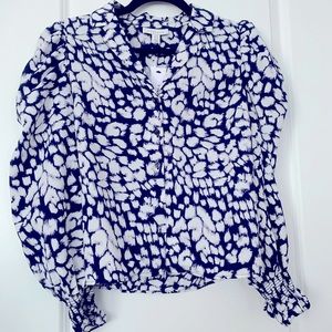 Navy and white blouse